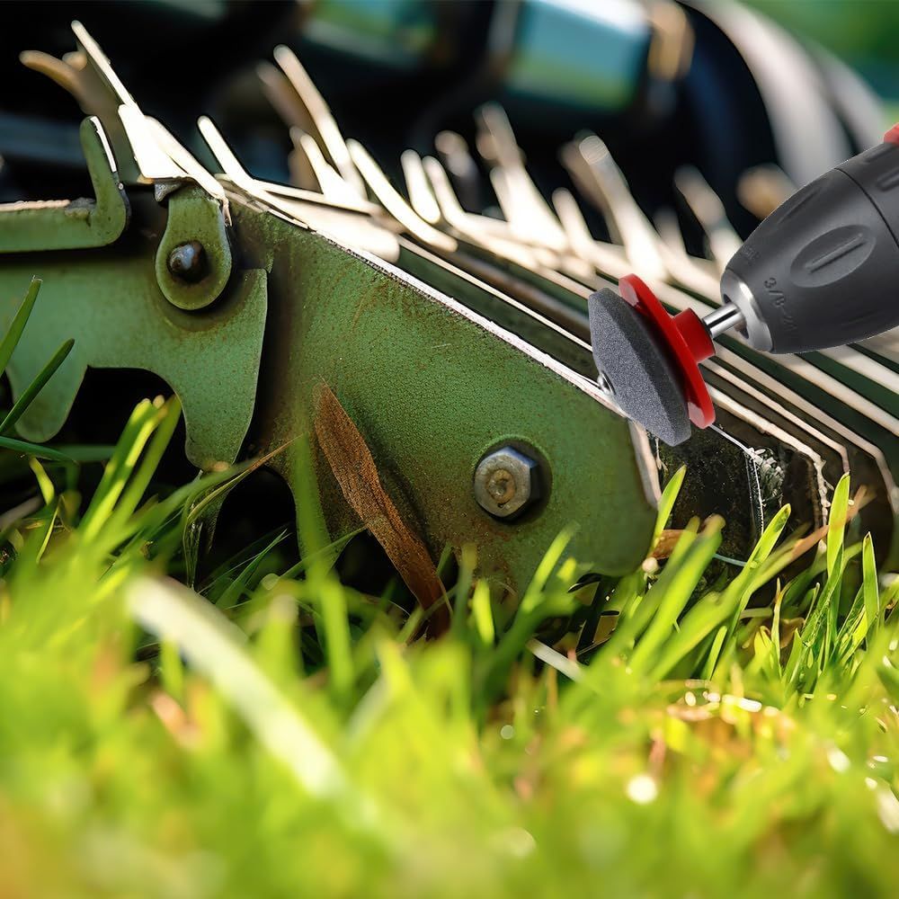 Lawnmower Dull Blade Sharpener, 2024 New Lawn Blade Sharpener Universal Blade Sharpeners Rotary Lawn Mower Sharpener Black 3 PCS