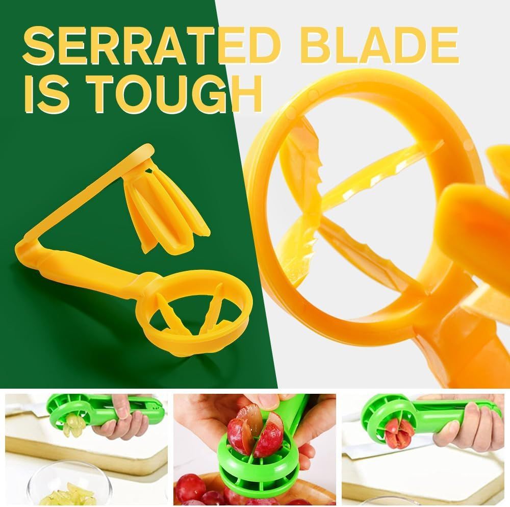 Cherry Tomato Strawberry Slicer, 2024 New Grape Cutter Grape Slicer for Toddlers, Grape Cutter Quarter Fruit Slicer tool for Vegetable Fruit Salad Cake Decoration Red
