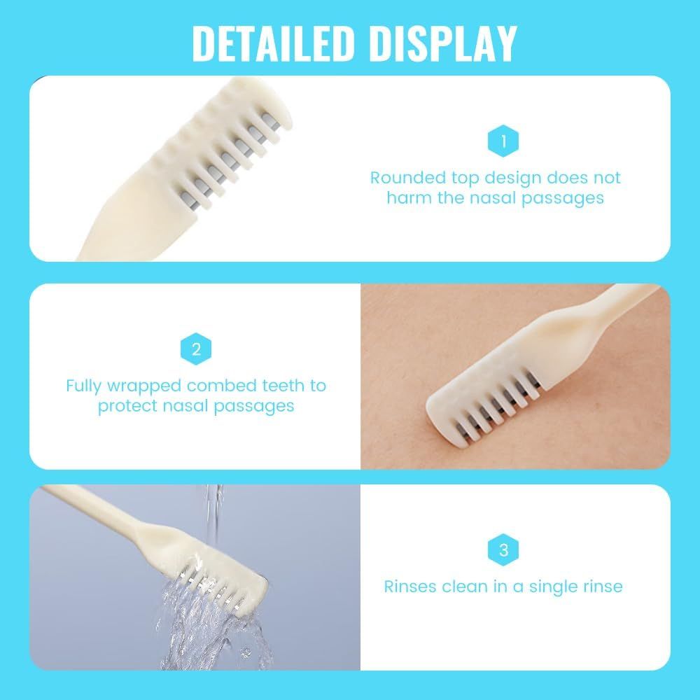 Nasal Hair Cutter, 2024 New Double Sided Nose Hair Knife Manual Nose Trimmer, 360 Rotating Nasal Razor Cutter with Ear Picker for Women and Men Pink 3Pcs