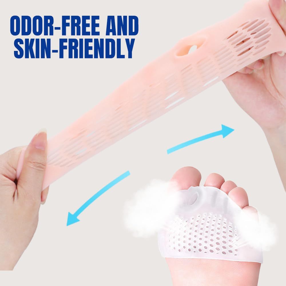 Silicone Toe Separator, 4 Pairs Gel Toe Separators Ball of Foot Cushions Toes Spreaders for Feet for Overlapping Toes, Hammer Toe Crooked Toes for Men & Women Blue