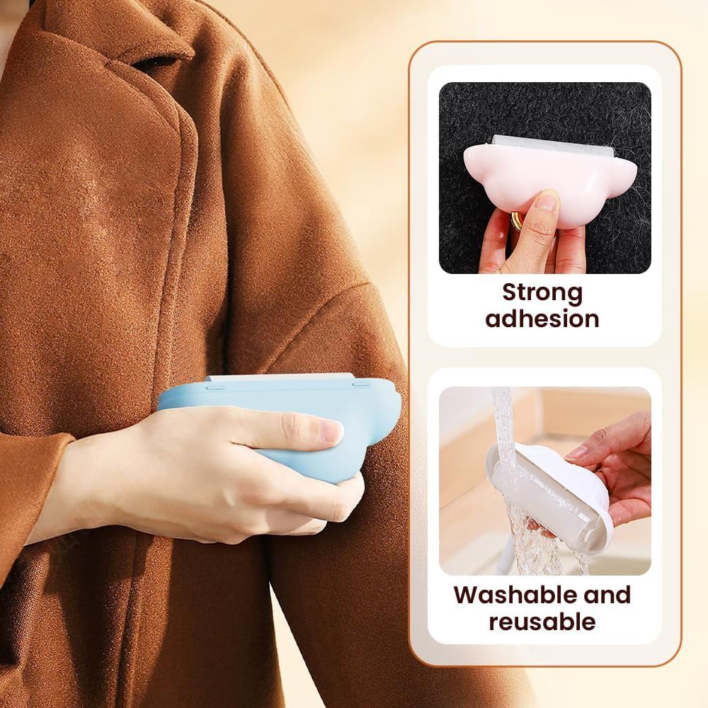 Small Lint Roller Travel Size, 2026 Upgraded Portable Reusable Small Lint Roller Travel Size for Pet Hair Clothes Lints Remover with 150 Sheets Refillable Blue