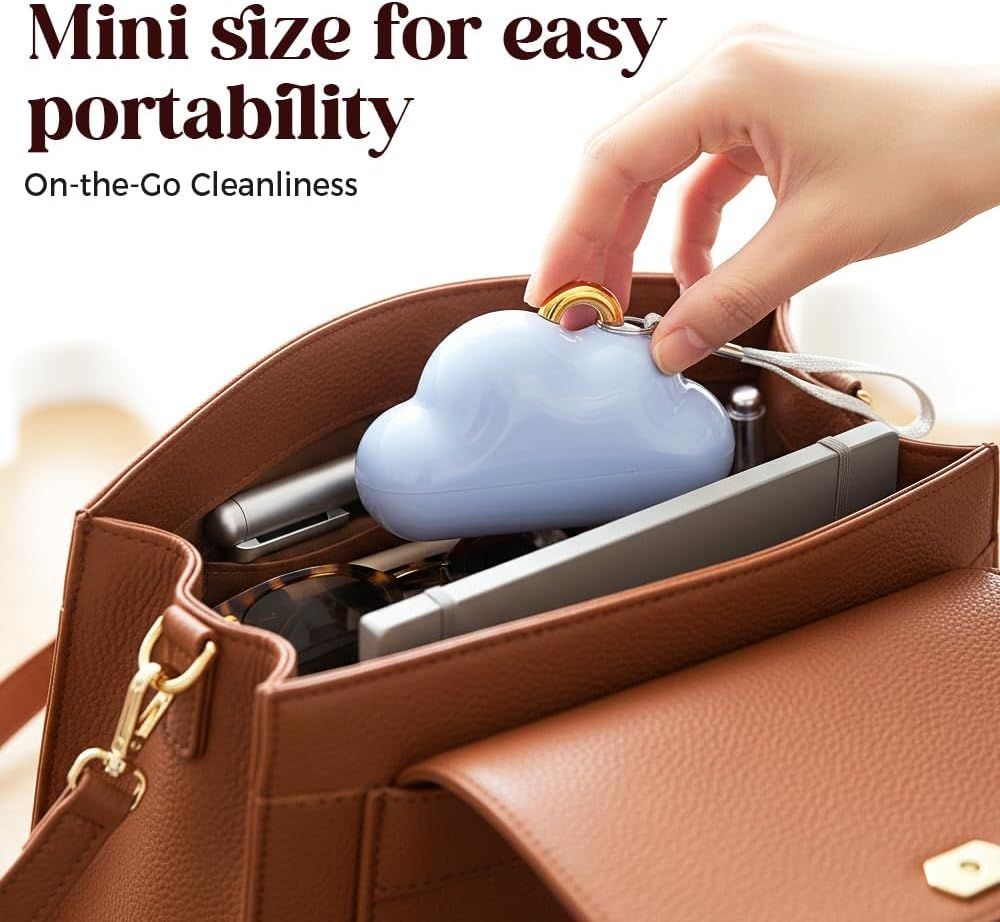 Small Lint Roller Travel Size, 2026 Upgraded Portable Reusable Small Lint Roller Travel Size for Pet Hair Clothes Lints Remover with 150 Sheets Refillable Blue