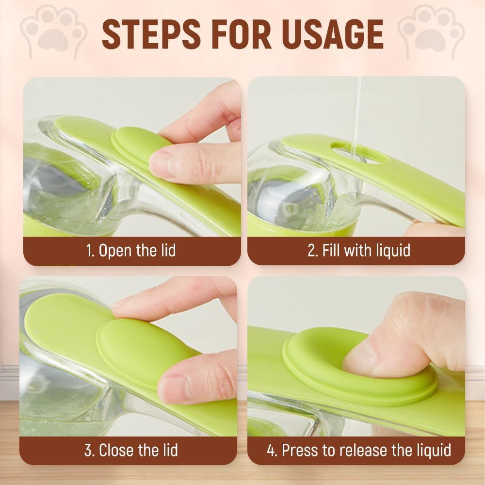 Pet Bath Brush with Shampoo Dispenser, 2025 New Dog Bath Brush Soft Silicone Bristle for Bathing Pets Grooming Massage Brush Blue
