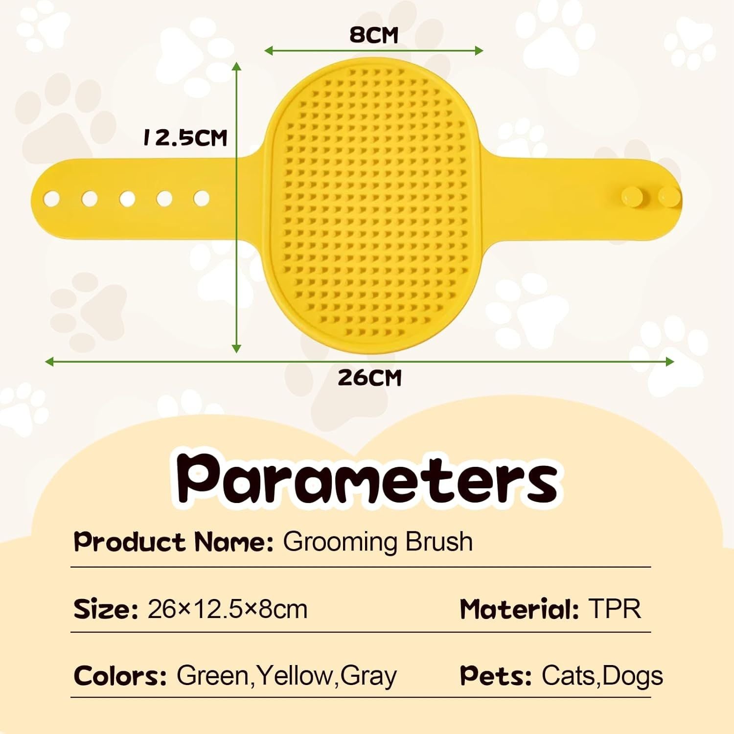Silicone Grooming Strap Pad for Cats, 2025 New Cat Self Groomer Brush Adjustable Silicone Cat Self Groomer Brush, Multifunctional Cats Combs Massager for Cats Tree Furniture Sofa Chair Legs Yellow