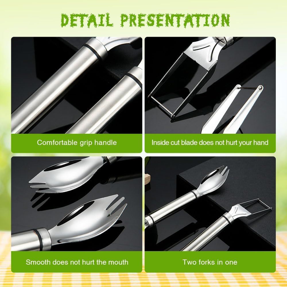 2-in-1 Stainless Steel Fruit Cutter Watermelon Cutter, Watermelon Slicer Cutter Summer Watermelon Cutting Artifact for Kitchen DIY 1