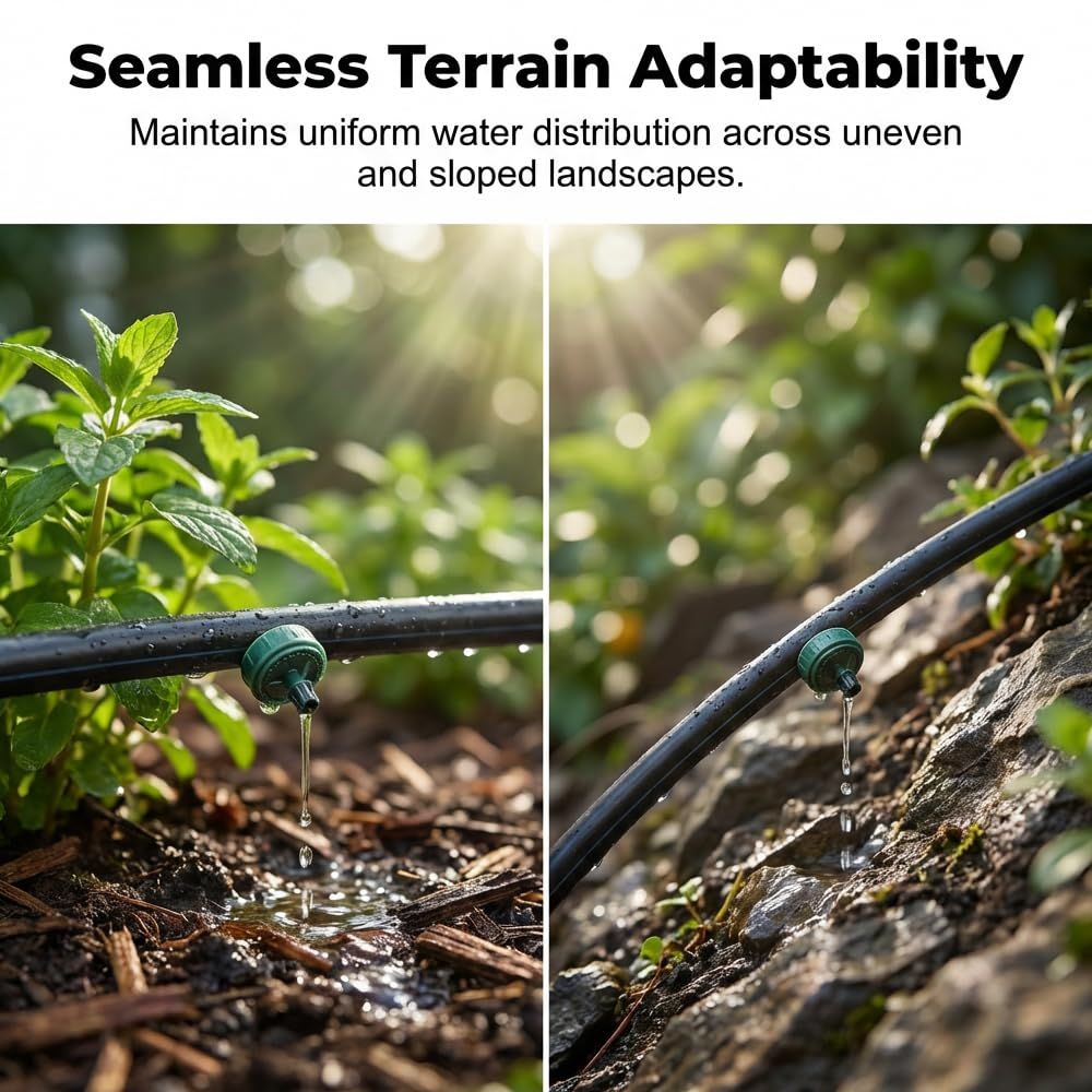 1 GPH Pressure Compensated Drippers Flow for Garden System, 2026 New Self-Cleaning Constant Flow Drippers Drip Irrigation Emitters System for 1/4 Inch Drip Irrigation Tubing 60, 1 GPH