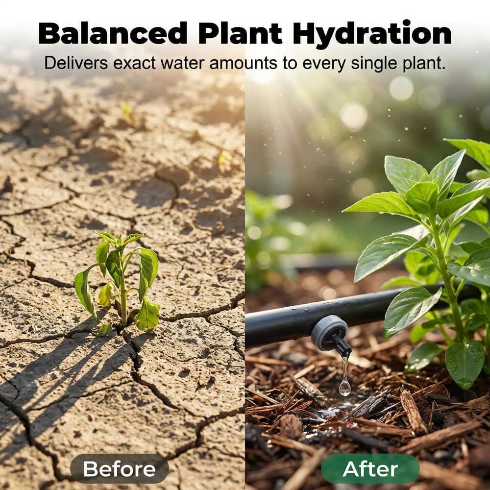 1 GPH Pressure Compensated Drippers Flow for Garden System, 2026 New Self-Cleaning Constant Flow Drippers Drip Irrigation Emitters System for 1/4 Inch Drip Irrigation Tubing 60, 1 GPH