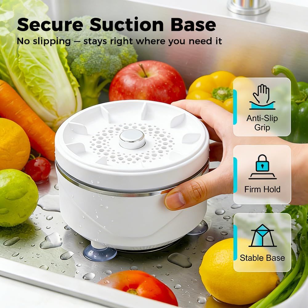 Fruit and Vegetable Washing Machine, 2026 Upgraded Fruit Cleaner Device Waterproof Fruit and Vegetable Purifier Clean Produce with Titanium Electrolysis Purification for Home Kitchen 1