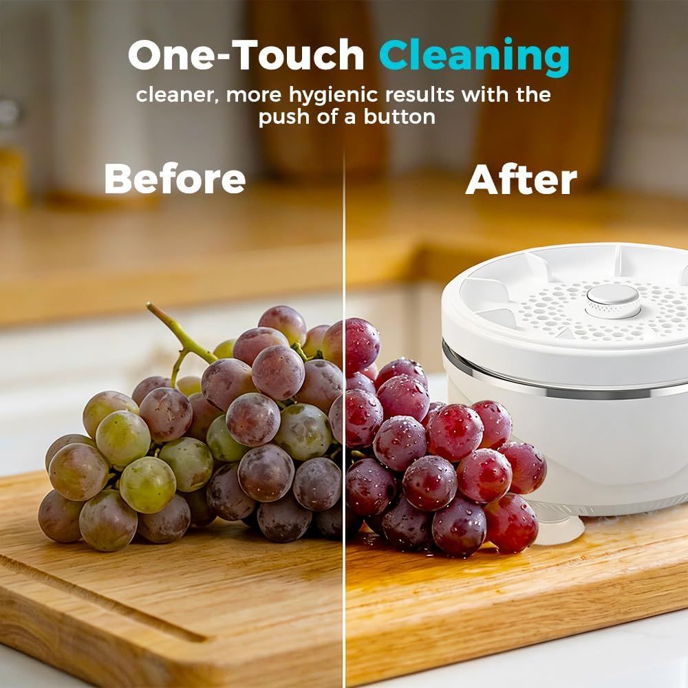 Fruit and Vegetable Washing Machine, 2026 Upgraded Fruit Cleaner Device Waterproof Fruit and Vegetable Purifier Clean Produce with Titanium Electrolysis Purification for Home Kitchen 1