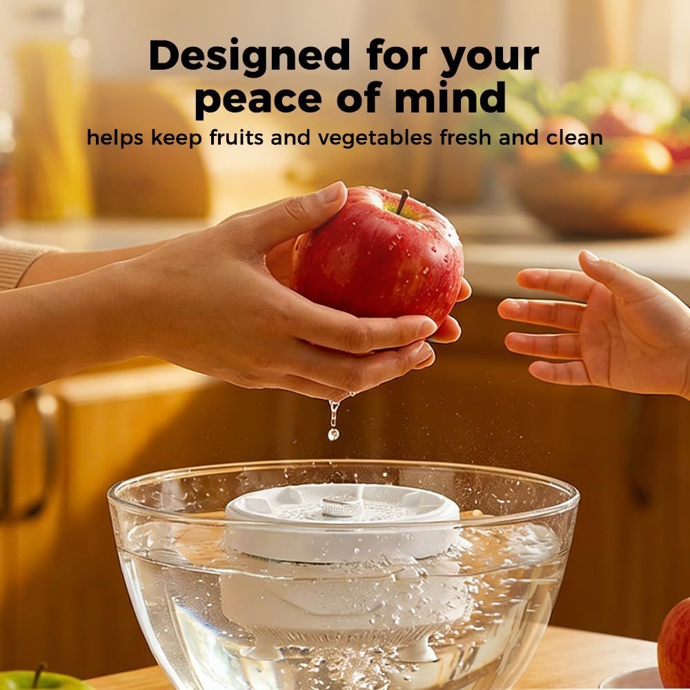 Fruit and Vegetable Washing Machine, 2026 Upgraded Fruit Cleaner Device Waterproof Fruit and Vegetable Purifier Clean Produce with Titanium Electrolysis Purification for Home Kitchen 1
