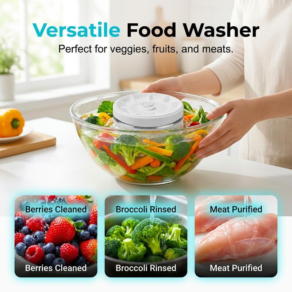 Fruit and Vegetable Washing Machine, 2026 Upgraded Fruit Cleaner Device Waterproof Fruit and Vegetable Purifier Clean Produce with Titanium Electrolysis Purification for Home Kitchen 1