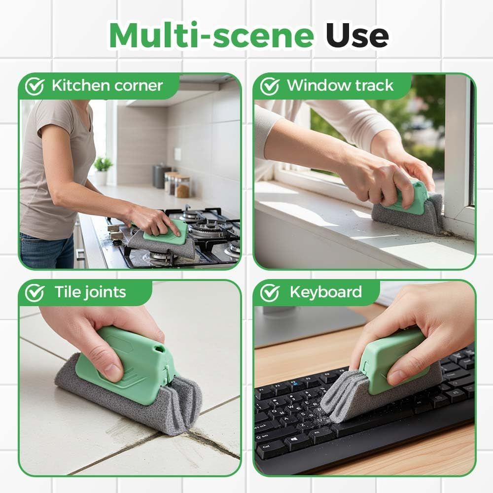 Magic Window Track Cleaner, 2026 Upgraded Handheld Window Track Cleaning Brush Tools Set, Grooves Cleaning Brush Tools Set, Tile Grout Lines, Shutter Slats, Car AC Vents and Narrow Gaps 9