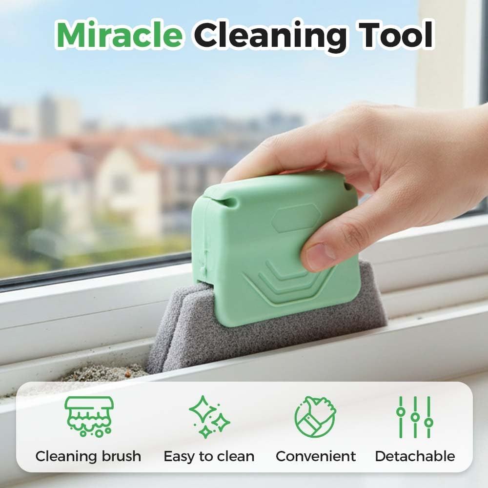 Magic Window Track Cleaner, 2026 Upgraded Handheld Window Track Cleaning Brush Tools Set, Grooves Cleaning Brush Tools Set, Tile Grout Lines, Shutter Slats, Car AC Vents and Narrow Gaps 9