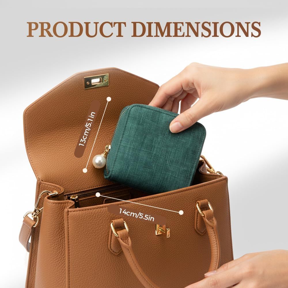 Travel Jewelry Case, Small Velvet Jewelry Pouch Bag with Zipper, Mini Portable Organizer for Earrings Rings Necklaces, Anti-Scratch Portable Storage Bag Smog Blue