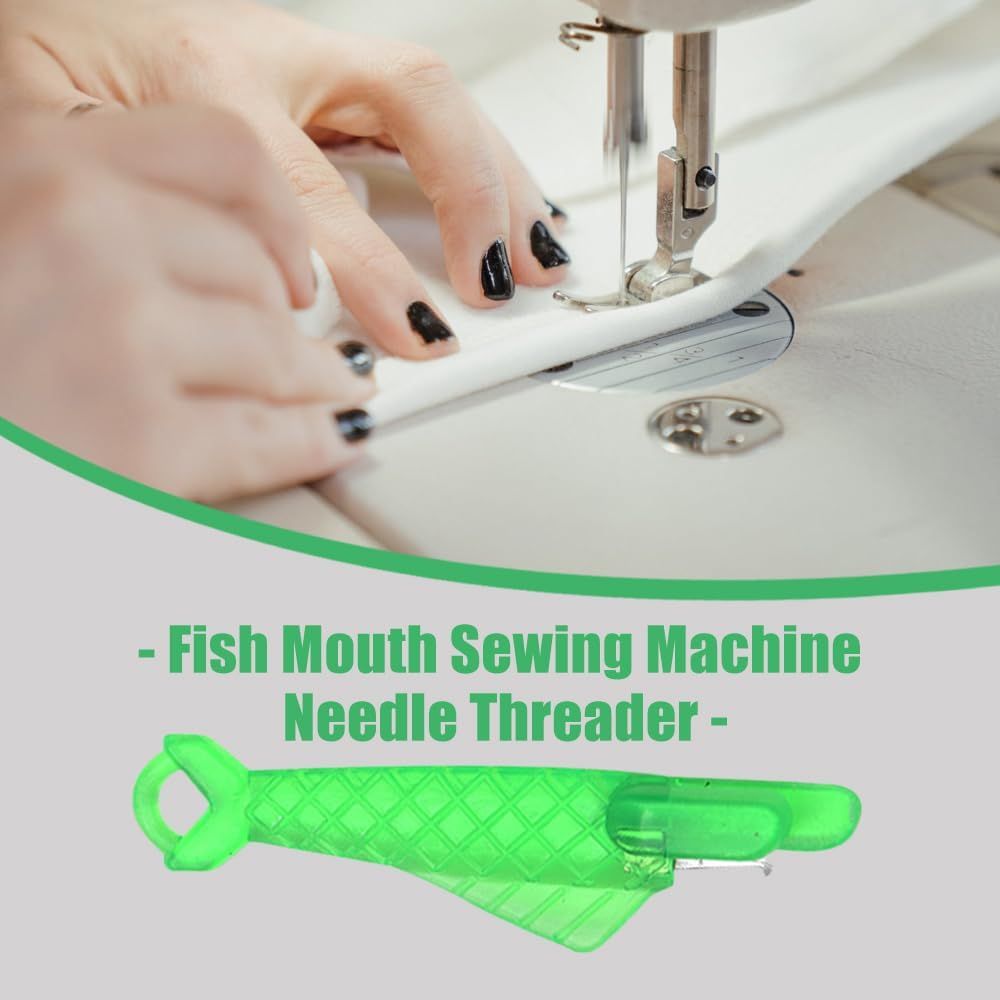 Automatic Sewing Needle Threader, Fish Type Quick Needle Threaders for Hand Sewing, Sewing Machine Needle Threader Tools, Sewing Supplies - Designed for Sewing Lovers Alike green-3pcs