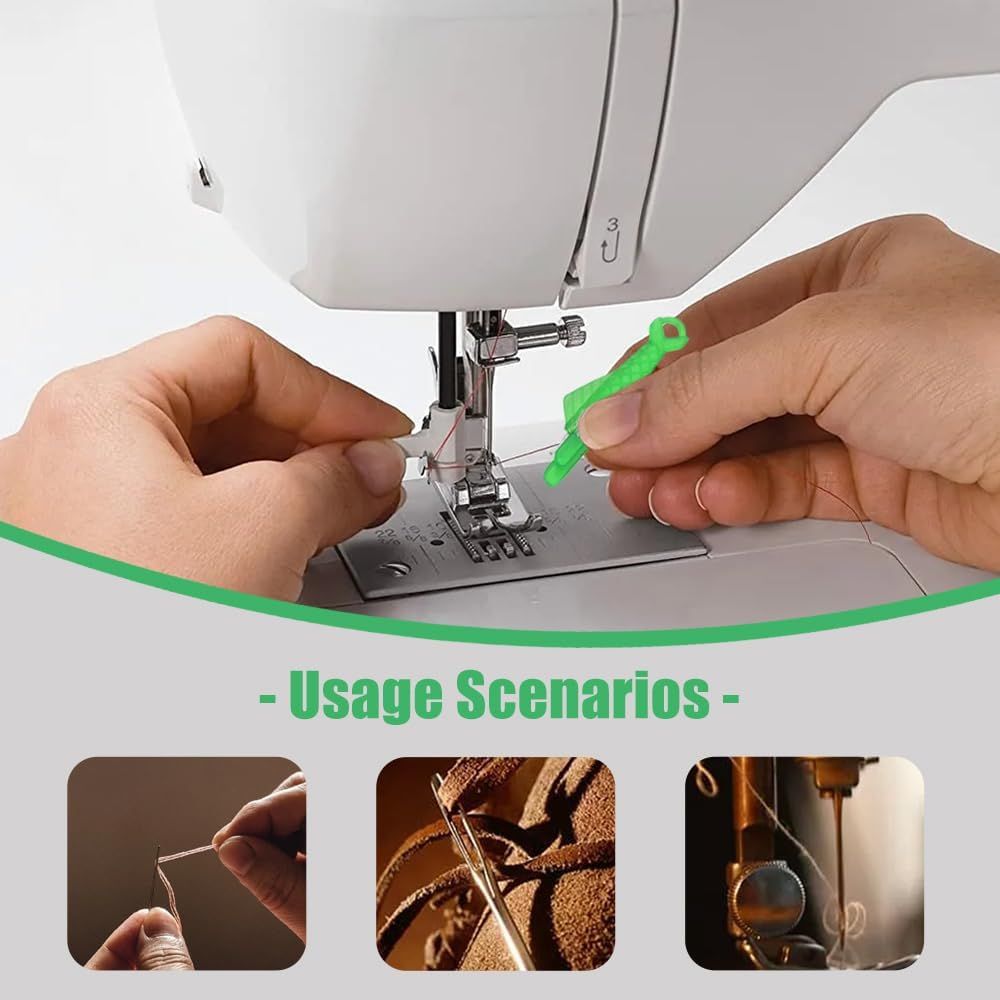 Automatic Sewing Needle Threader, Fish Type Quick Needle Threaders for Hand Sewing, Sewing Machine Needle Threader Tools, Sewing Supplies - Designed for Sewing Lovers Alike green-3pcs