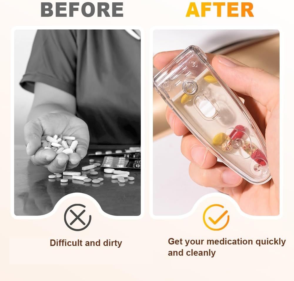 Portable Blister Pack Opener for Elderly, Disabled & Weak Hands, Easy Pill Extractor & Travel Medicine Organizer