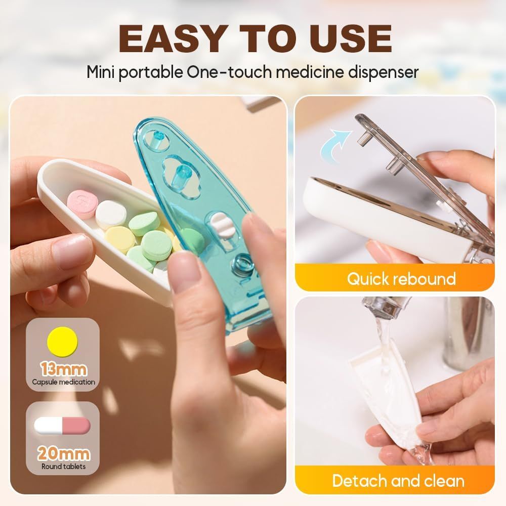 Portable Blister Pack Opener for Elderly, Disabled & Weak Hands, Easy Pill Extractor & Travel Medicine Organizer