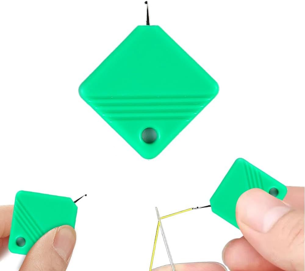 2025 Upgraded Needle Threaders, Sewing Machine Needle Threader, Needle Threaders for Hand Sewing, Embroidery Floss, Yarn, Quickly and Easily Threads Needles Tools Green
