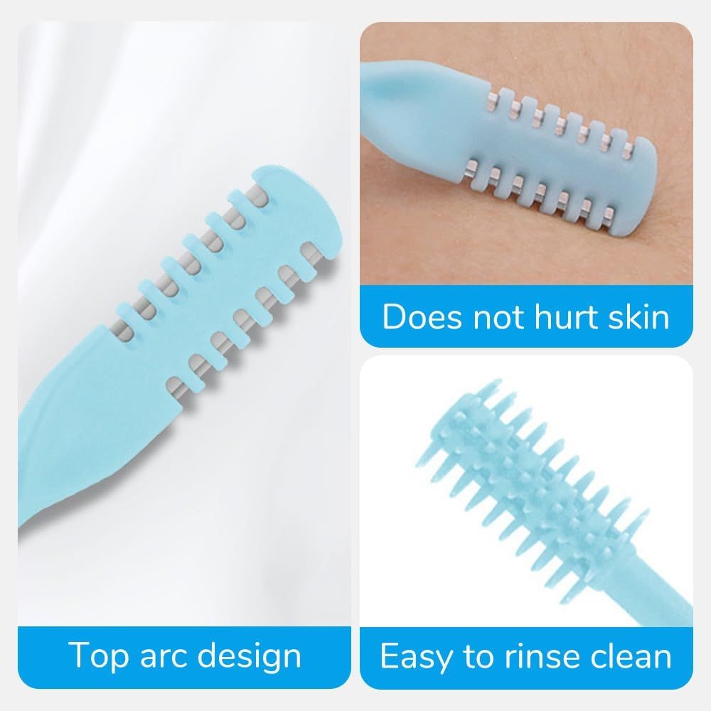 2-in-1 Nose Hair Trimmer for Men & Women, Manual 360° Rotating Multifunctional Nasal Hair Cutter & Ear Pick, Travel Essentials Blue