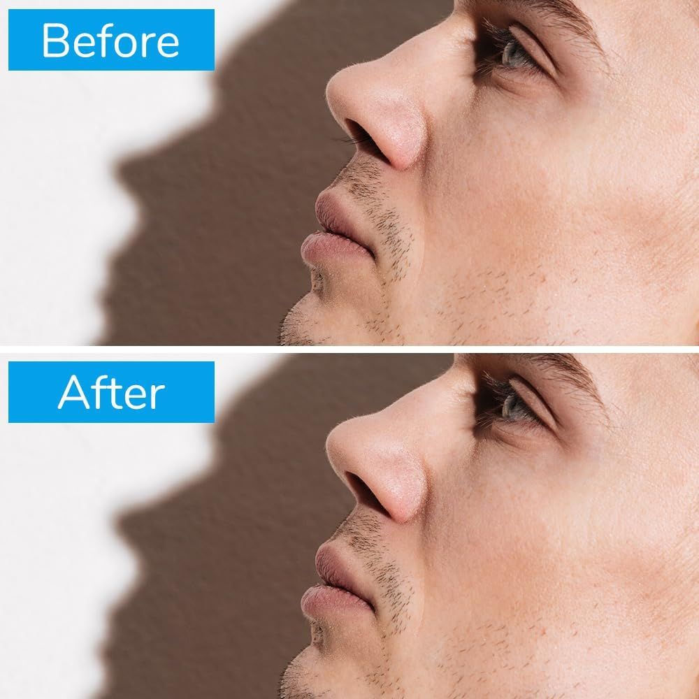 2-in-1 Nose Hair Trimmer for Men & Women, Manual 360° Rotating Multifunctional Nasal Hair Cutter & Ear Pick, Travel Essentials Blue