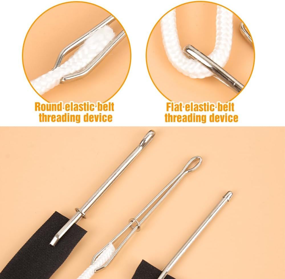 DIY Rope Threader Clip, Metal Easy Pull Drawstring Threader Tool with Tweezer Sewing Tool for Drawstring Replacement for Hoodies, Pants, Shorts, Sewing Supplies Accessories 2
