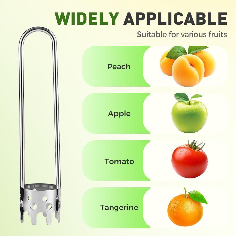 Apple Corer Tool, 2PCS Stainless Steel Fruit & Vegetable Corers for Red Bell Peppers, Apples, Pears - Easy Clean Kitchen Gadget silver