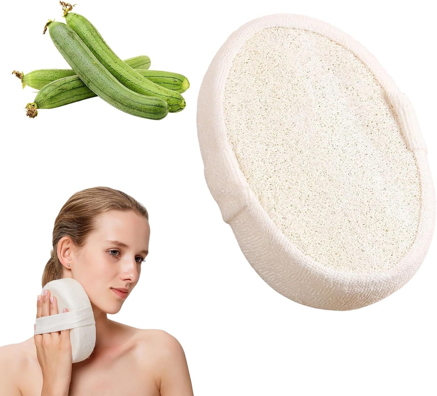 2025 Natural Loofah Sponge - Exfoliating Body Scrubber for Shower, Eco-Friendly Loofah for Men & Women 1pcs
