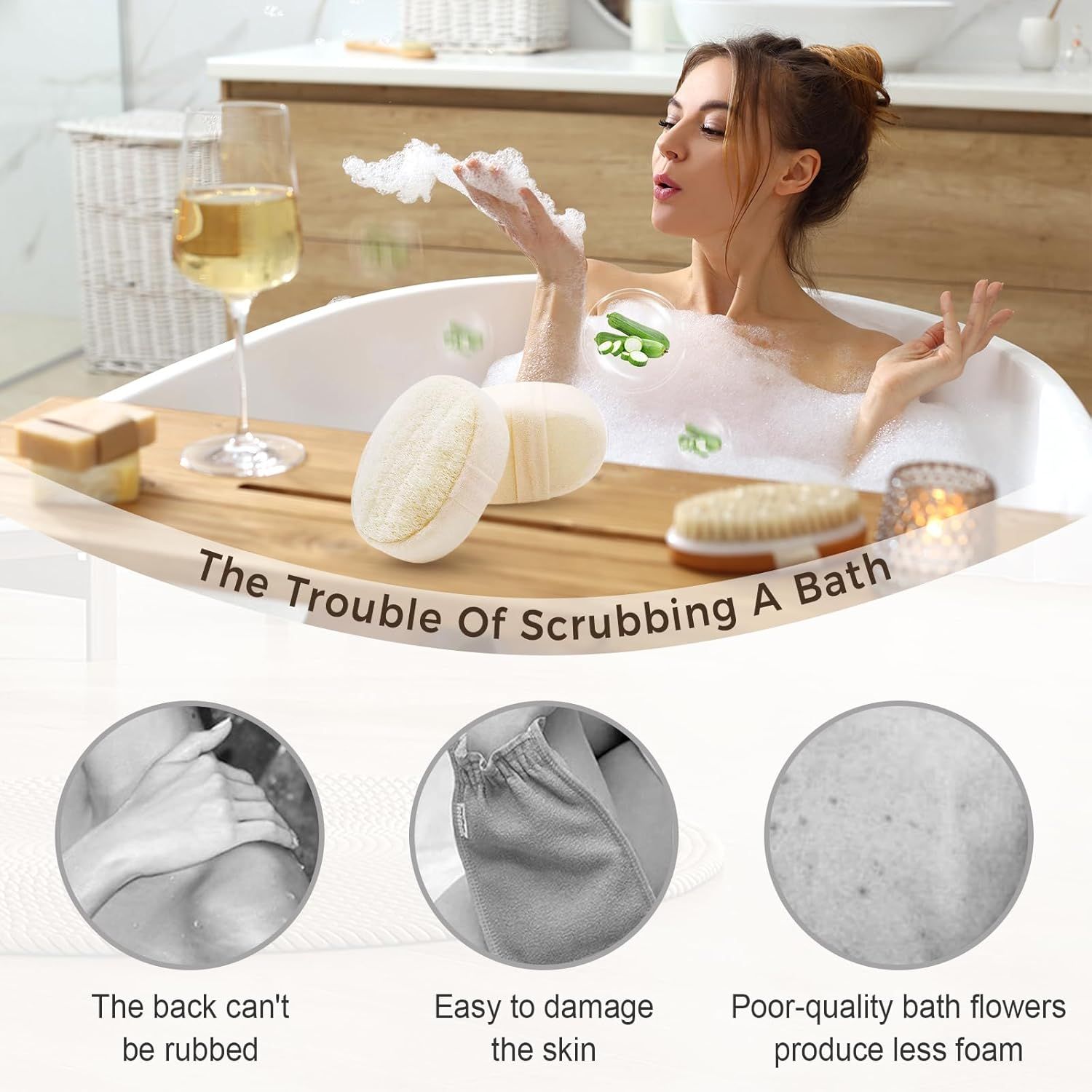 2025 Natural Loofah Sponge - Exfoliating Body Scrubber for Shower, Eco-Friendly Loofah for Men & Women 1pcs