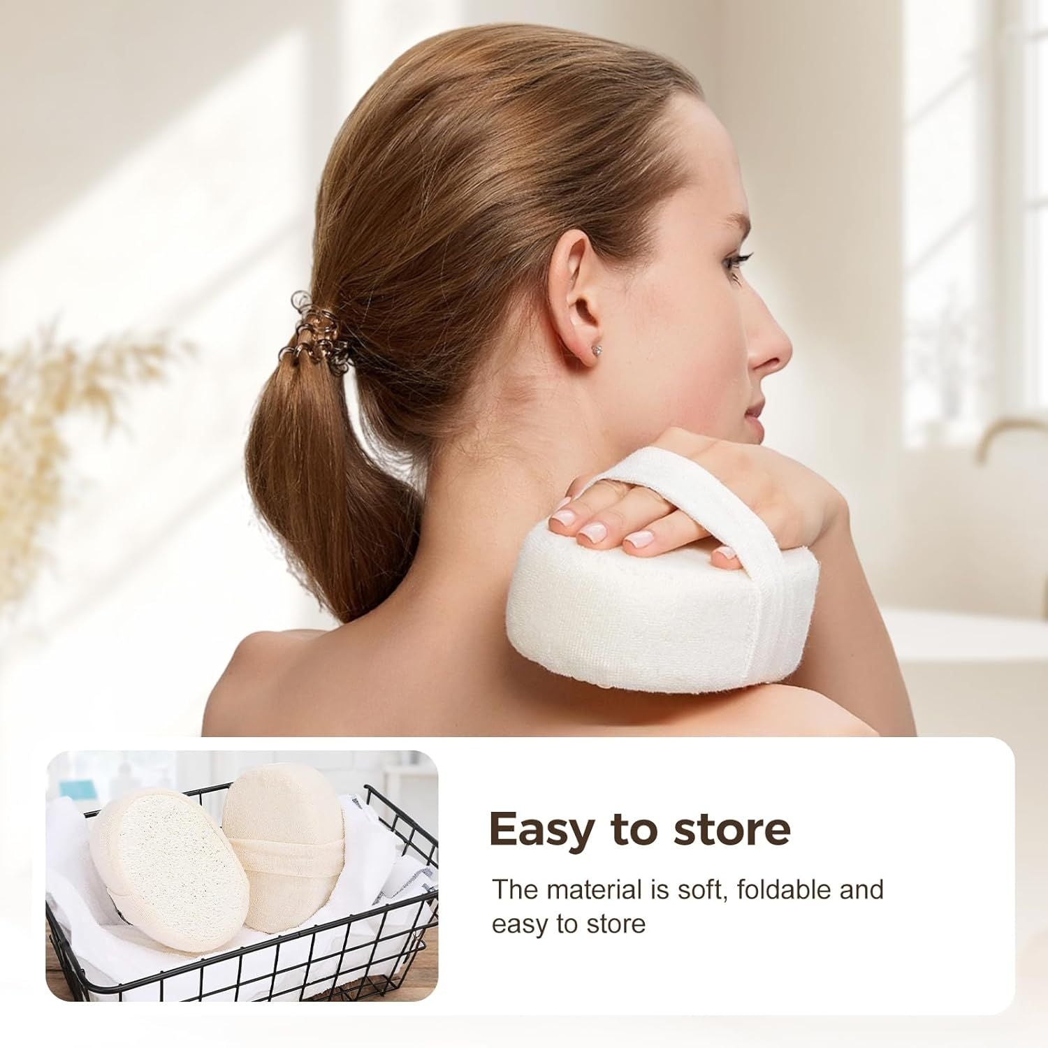 2025 Natural Loofah Sponge - Exfoliating Body Scrubber for Shower, Eco-Friendly Loofah for Men & Women 1pcs