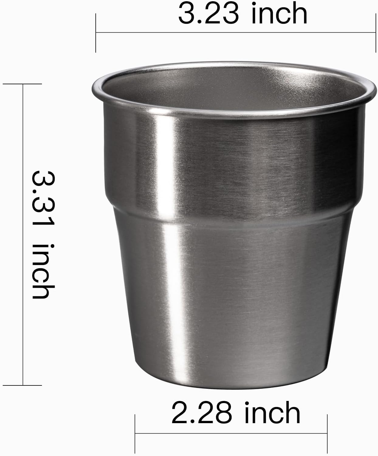 Camping Cups - Stainless Steel, 4 Pack, Unbreakable Metal Cups for Drinking, Stackable for Easy Storage - Durable Outdoor Drinkware for Camping, Hiking, and Traveling
