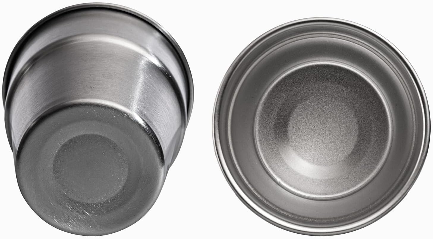 Camping Cups - Stainless Steel, 4 Pack, Unbreakable Metal Cups for Drinking, Stackable for Easy Storage - Durable Outdoor Drinkware for Camping, Hiking, and Traveling