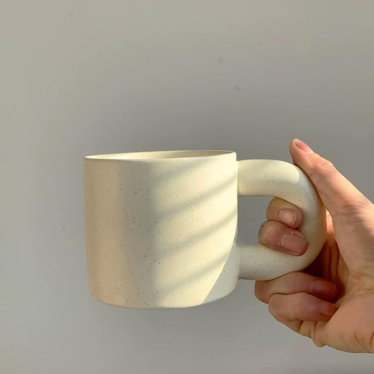 10 Oz Checkerboard/Polka Dot Coffee Mug Tea Mug, Classic Ceramic Cups for Home Office Cream,10 Oz