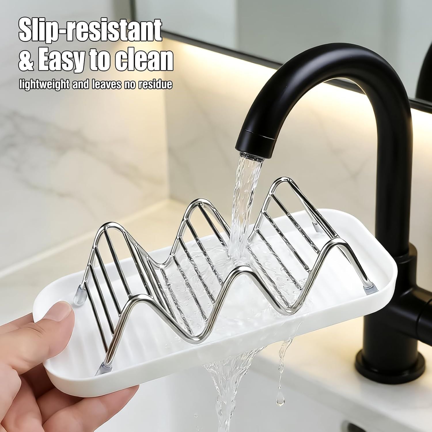 Shower Soap Shampoo Bar Holder, Stainless Steel Self Draining Bathroom Soap Dish Holder with Water Tray, Shower Caddy for Shampoo Bars, Conditioner Bars & Soap 7.4"×3.2"