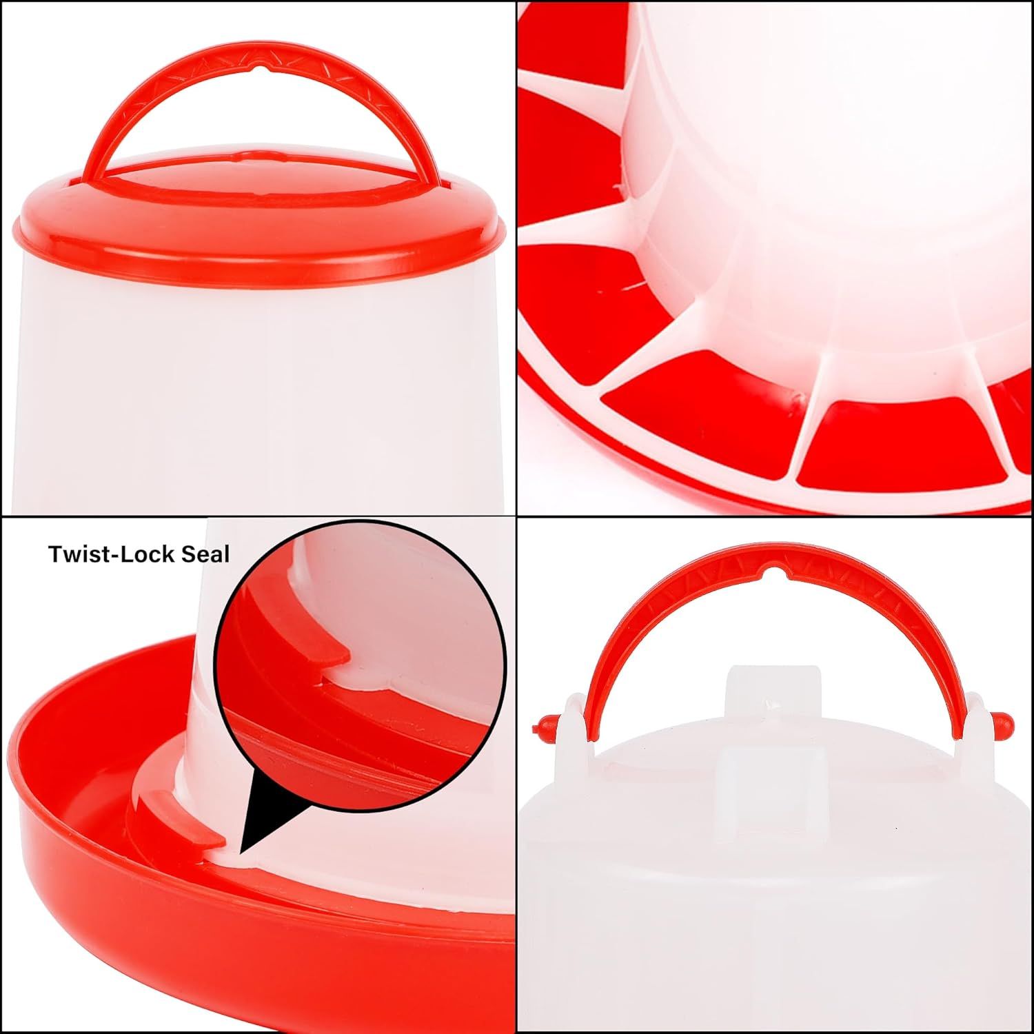 Chick Feeder and Waterer Set – 1 LB + 1 L Hanging Plastic Containers for Outdoor Baby Chicks Small Poultry Drinkers Feeders