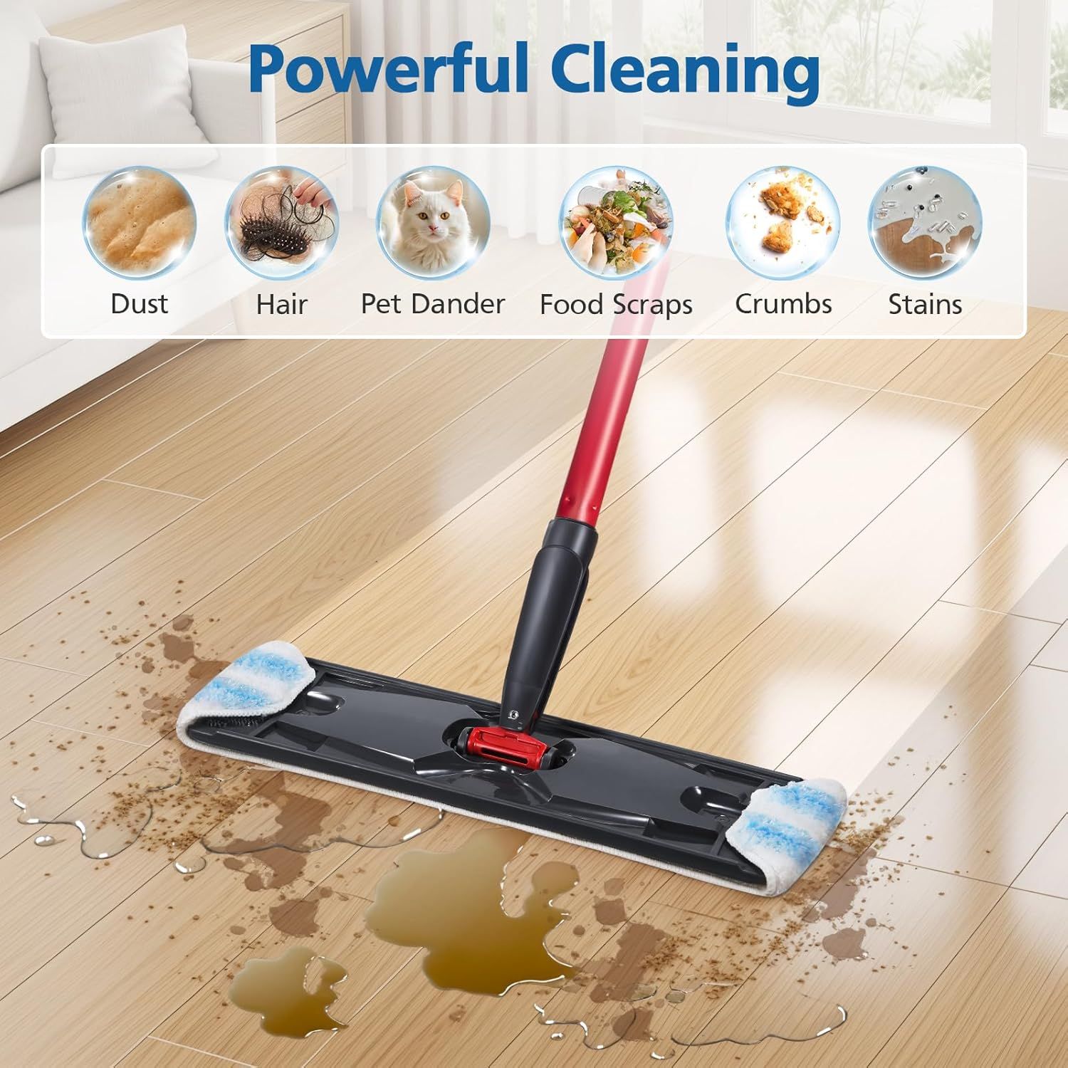 6 Pack H2prO Mop Pads Compatible with O Ceda H2PrO Flat Mop System, 100% Microfiber Mop Head Replacements, Washable and Reusable for H2prO Mop Refills, White