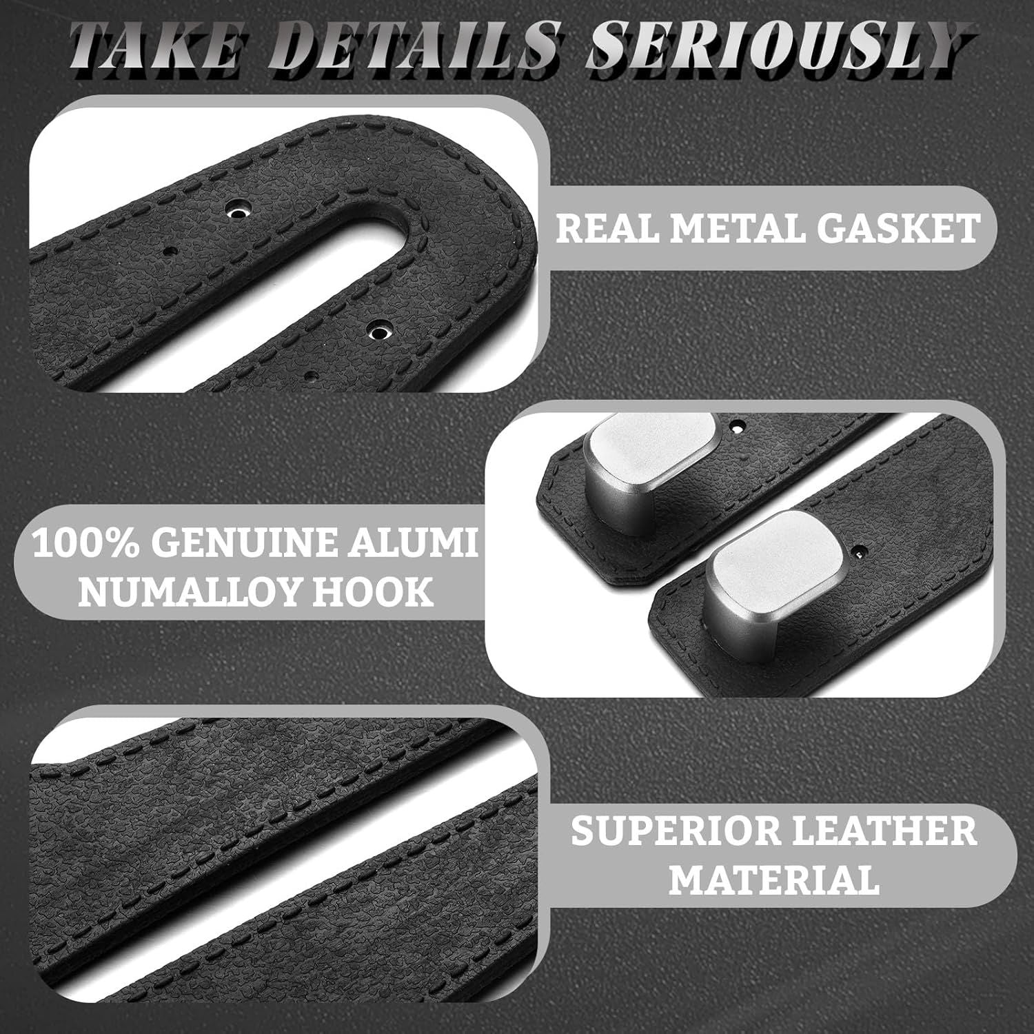 8 Pcs Car Headrest Hooks Purse Holder for Car Seat Headrest Universal Leather Bag Holder with Double Metal Hooks Seat Back Hanger for Handbags Grocery Bags Phones Black