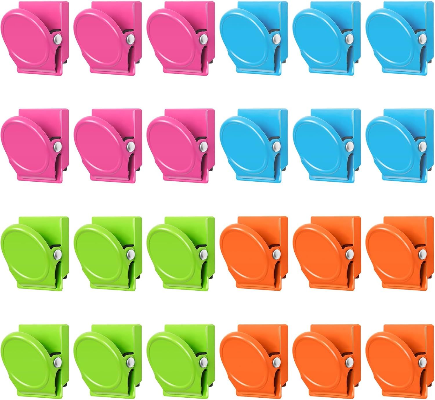24 Pcs Magnetic Clips, Fridge Magnets Refrigerator Magnet, Whiteboard Magnets, Magnet Clips Heavy Duty, Metal Clip Magnets for Classroom, Home, Photo Displays, Locker