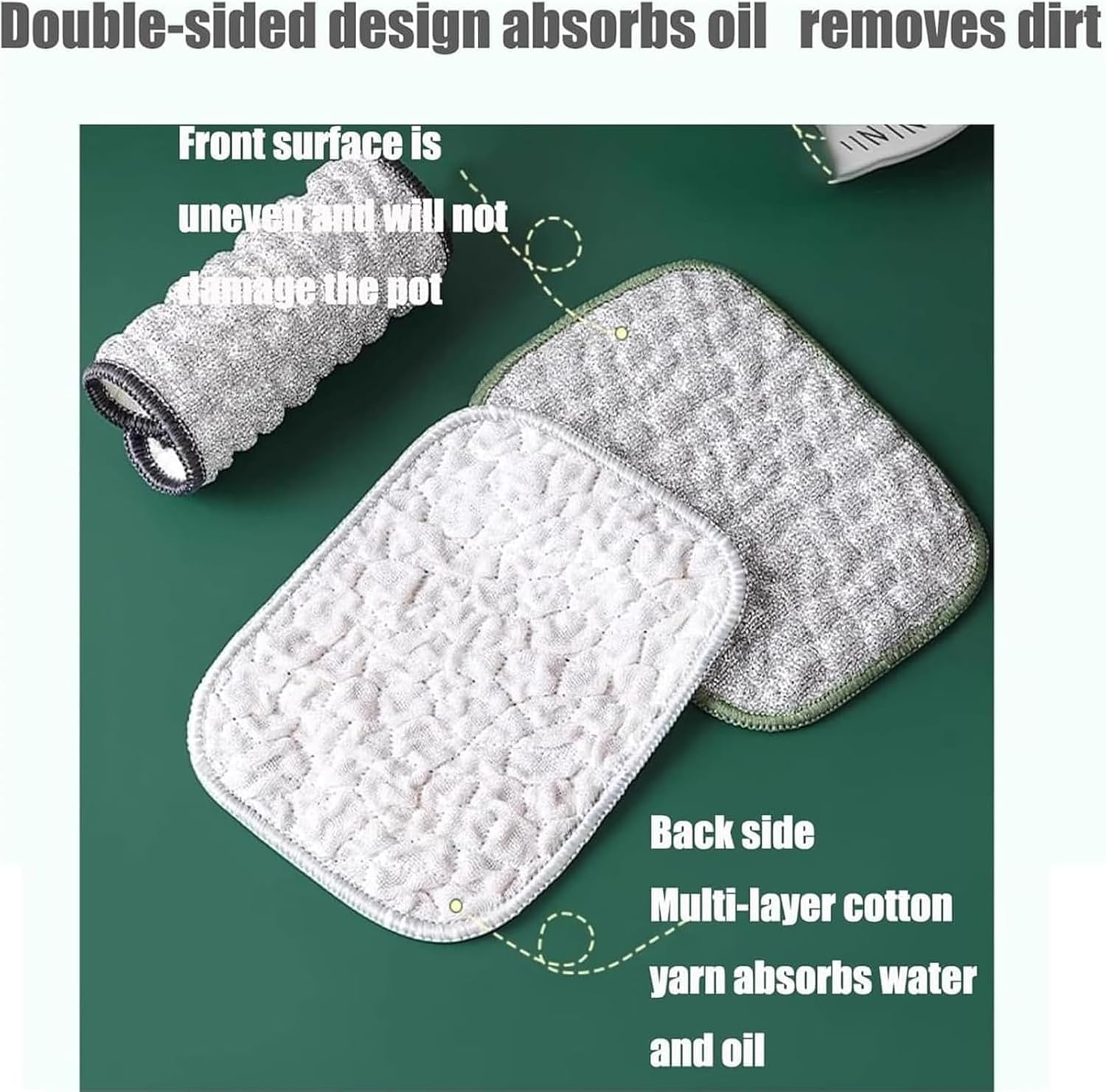 Multipurpose Wire Dishwashing Rags for Wet and Dry, Reusable Wire Miracle Cleaning Cloths, Round Wire Washing Cloth, Non Scratch Wire Dishcloth for Kitchen, Sinks, Pots, Pans 5PCS