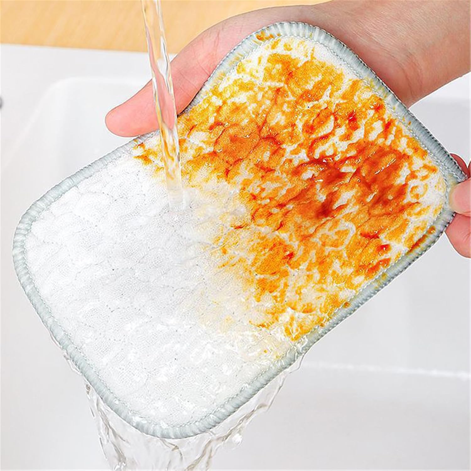 Multipurpose Wire Dishwashing Rags for Wet and Dry, Reusable Wire Miracle Cleaning Cloths, Round Wire Washing Cloth, Non Scratch Wire Dishcloth for Kitchen, Sinks, Pots, Pans 5PCS