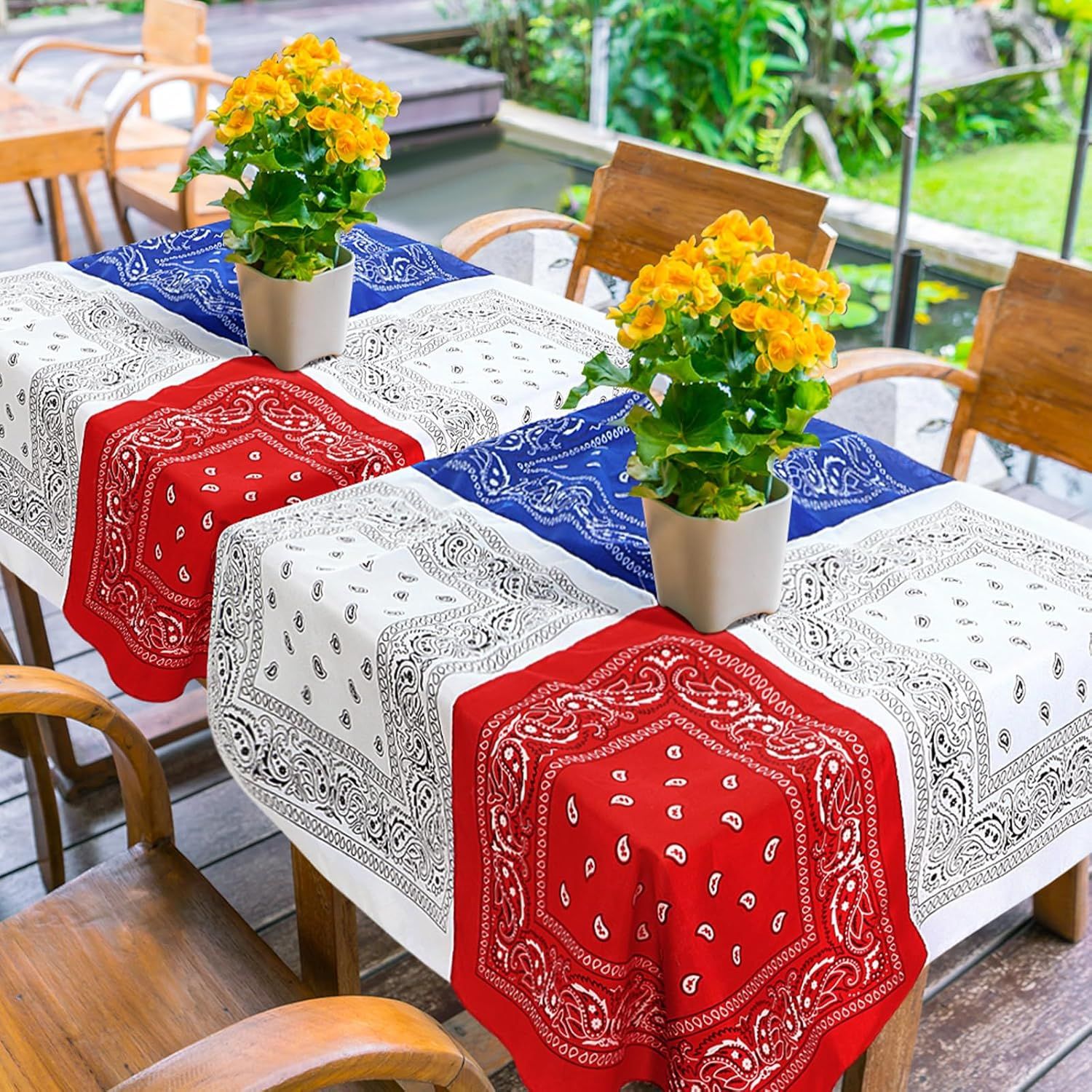 24 Pcs Paisley Bandanas Red White Blue Headband for Men and Women 4th of July 250 Anniversary Versatile Decoration Handkerchief Patriotic Bandana for Tabletop Wreath Banner Flags Decor