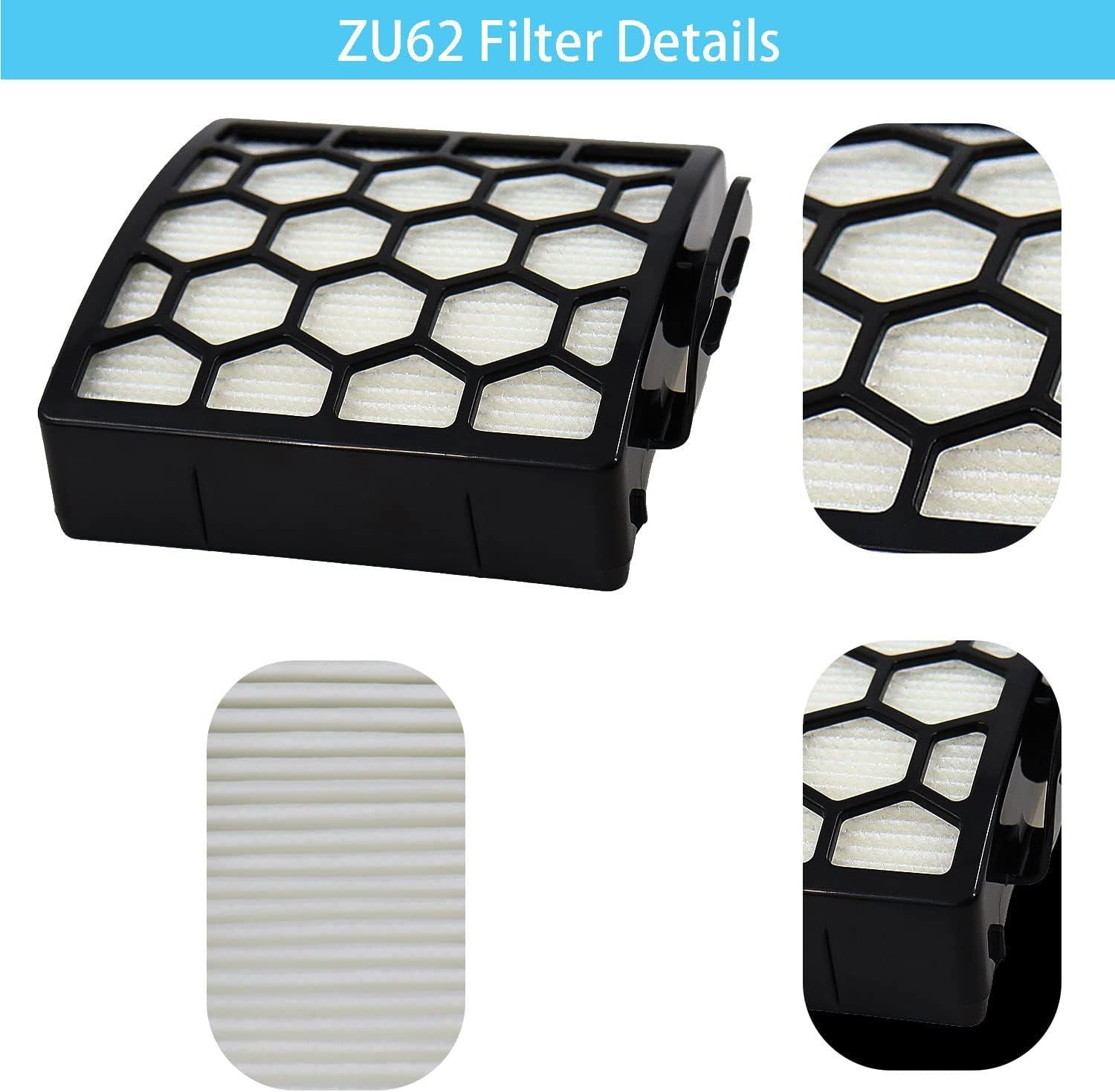 for Shark ZU62 ZU60 Navigator Zero-M Self-Cleaning Brushroll Pet Pro Upright Vacuum Replacement Filter Compare ZU62C NV150 NV151 NV251 NV255 Part 1238FT60 1239FT60,2 Filter 6 Foam 6 Felt Kit
