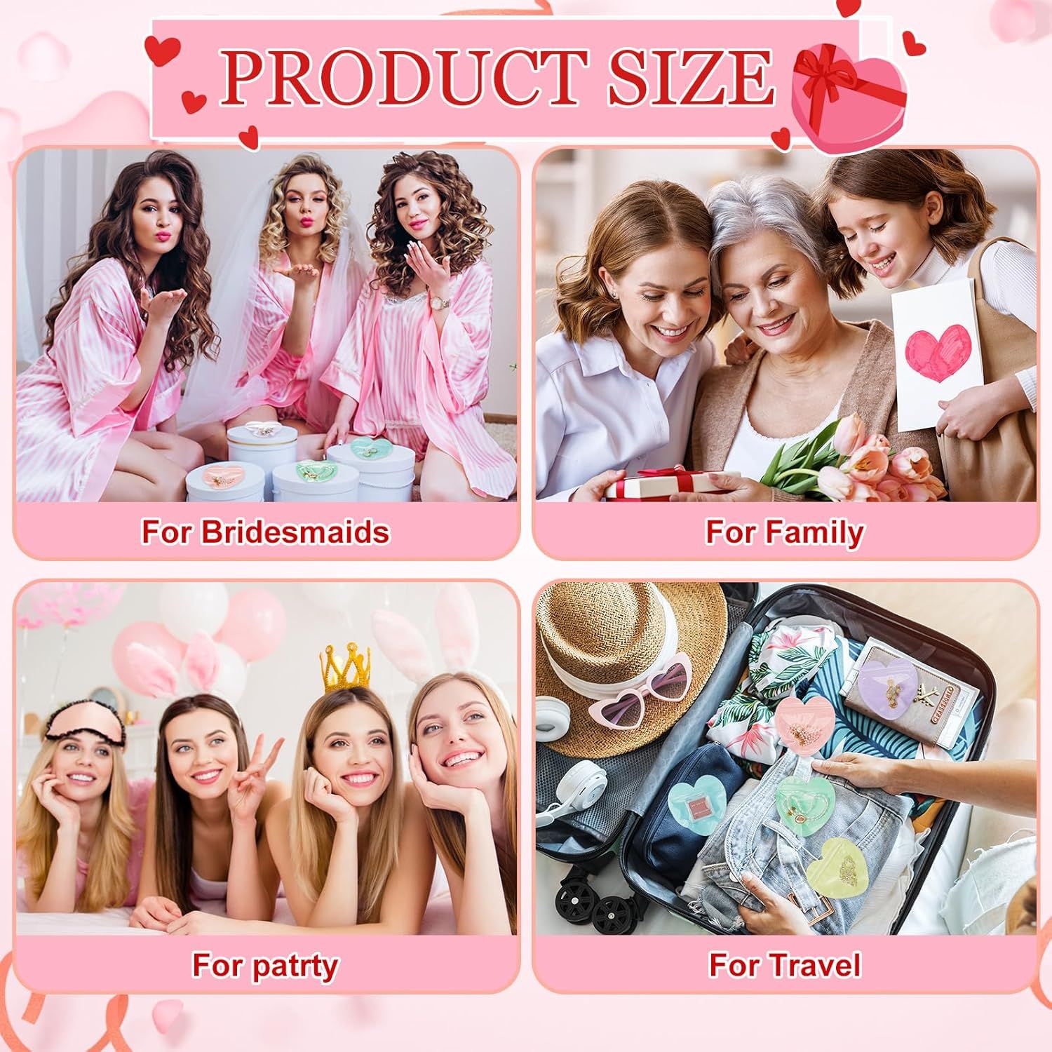 300 Pcs Heart Shaped Jewelry Bags 3.9 x 3.9 Inch Jewelry Packaging for Small Business Zip with Top Lock Baggies Cute Packaging Supplies for Necklace Earring Bracelets Sample Mixed Color,Heart Shaped