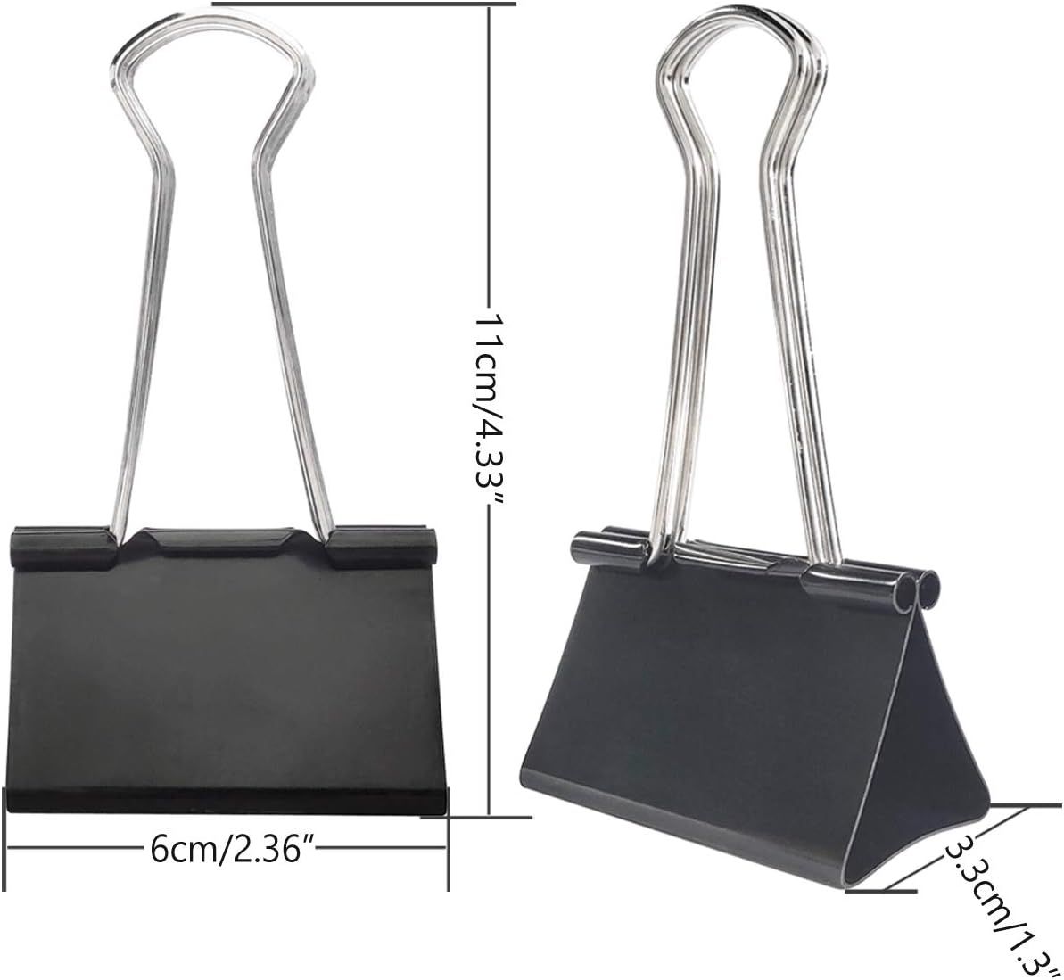 Extra Large Binder Clips 2.4-Inch 18 Pack , Big Paper Clamps for Office Supplies, Black