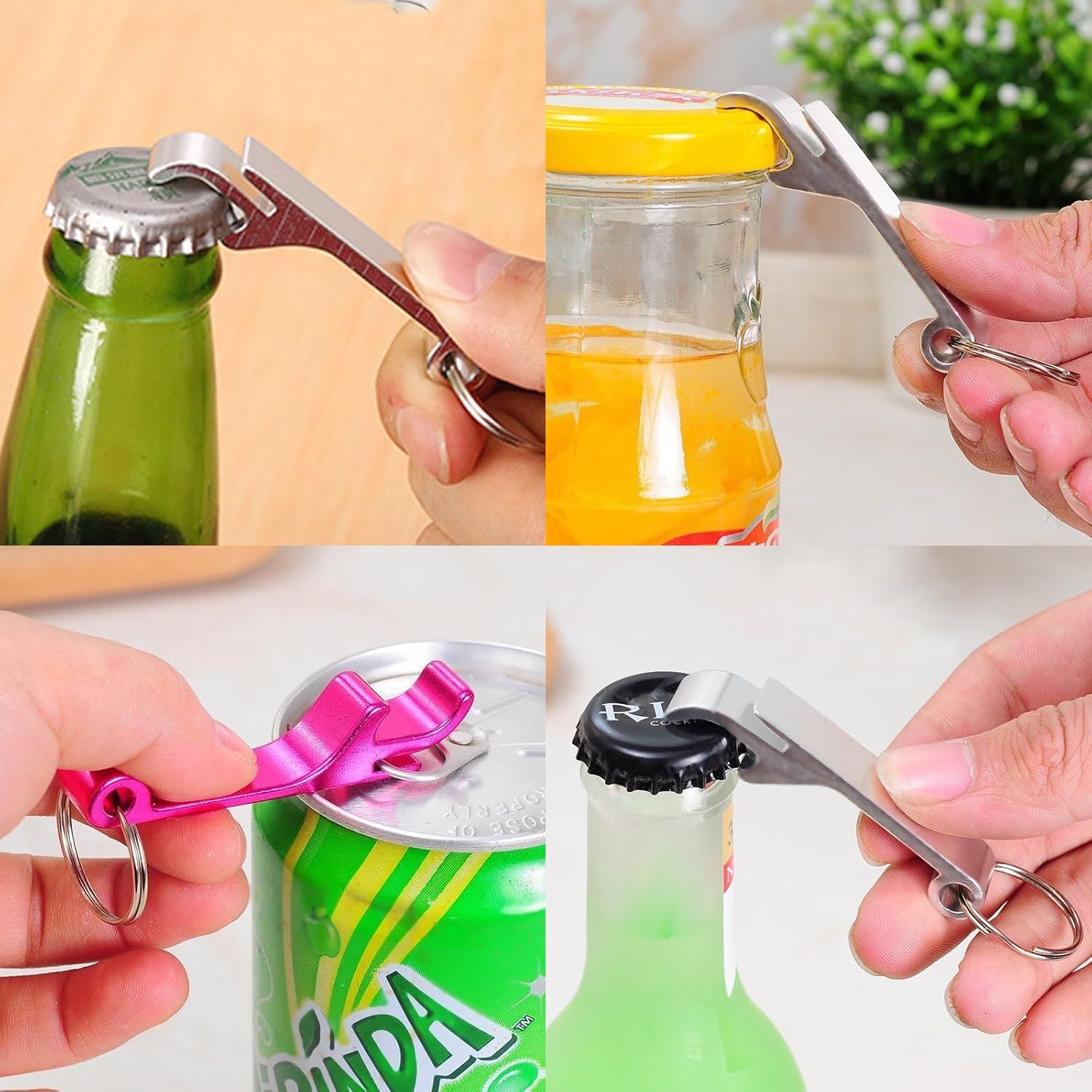 50 Pcs Bottle Openers, Soda Beverage Beer Bottle Opener Keychain,Small and Practical, Easy to Carry, for Kitchen/Wedding/Bar/Party