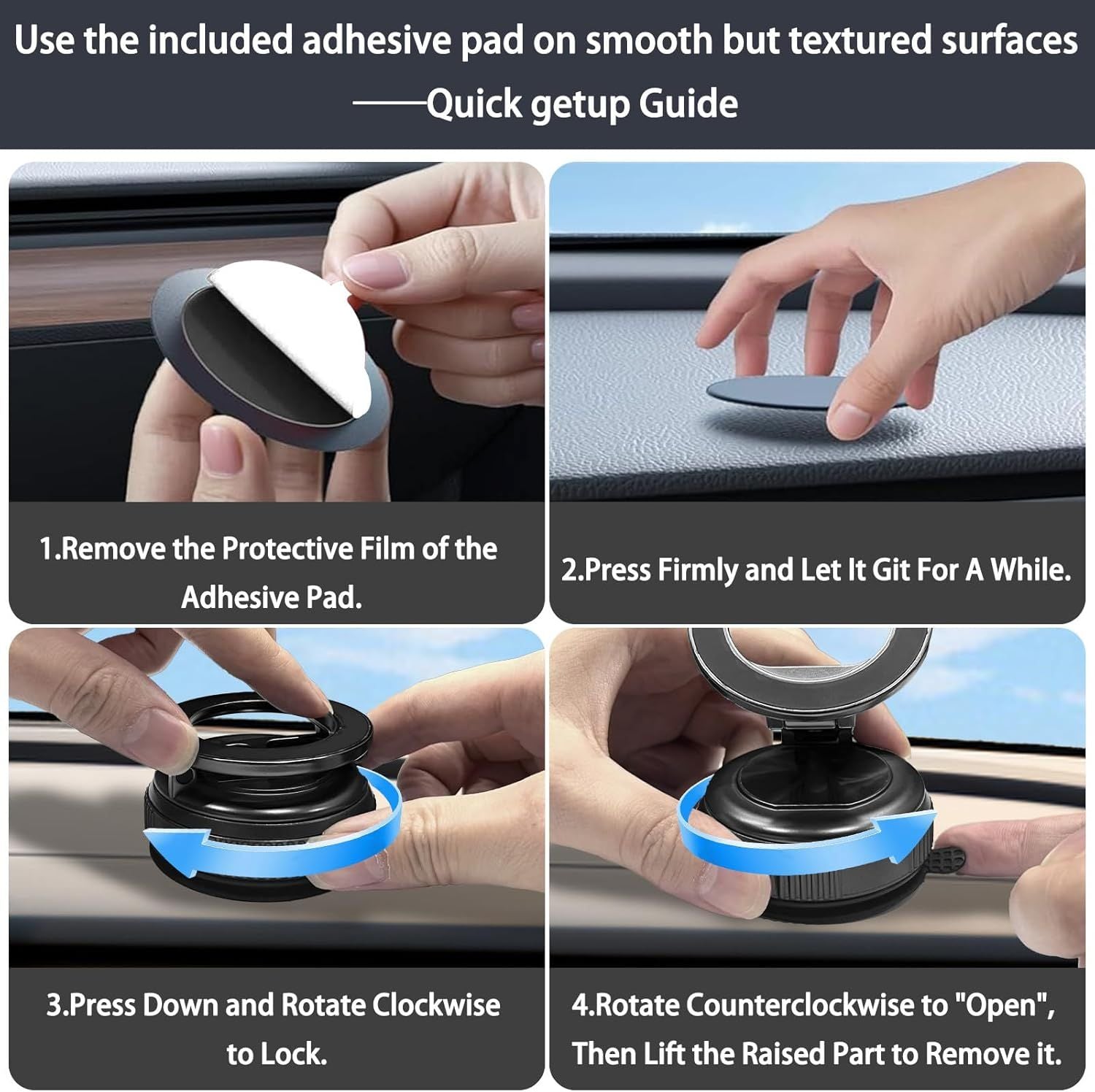Car Phone Holder for Magsafe, 360° Adjustable Foldable Car Mount 108LBS Strongest Suction & 2800gf Magnetic Portable for Car/Gym/Mirror Mount/Daily Stand for iPhone and All Smartphones, Black