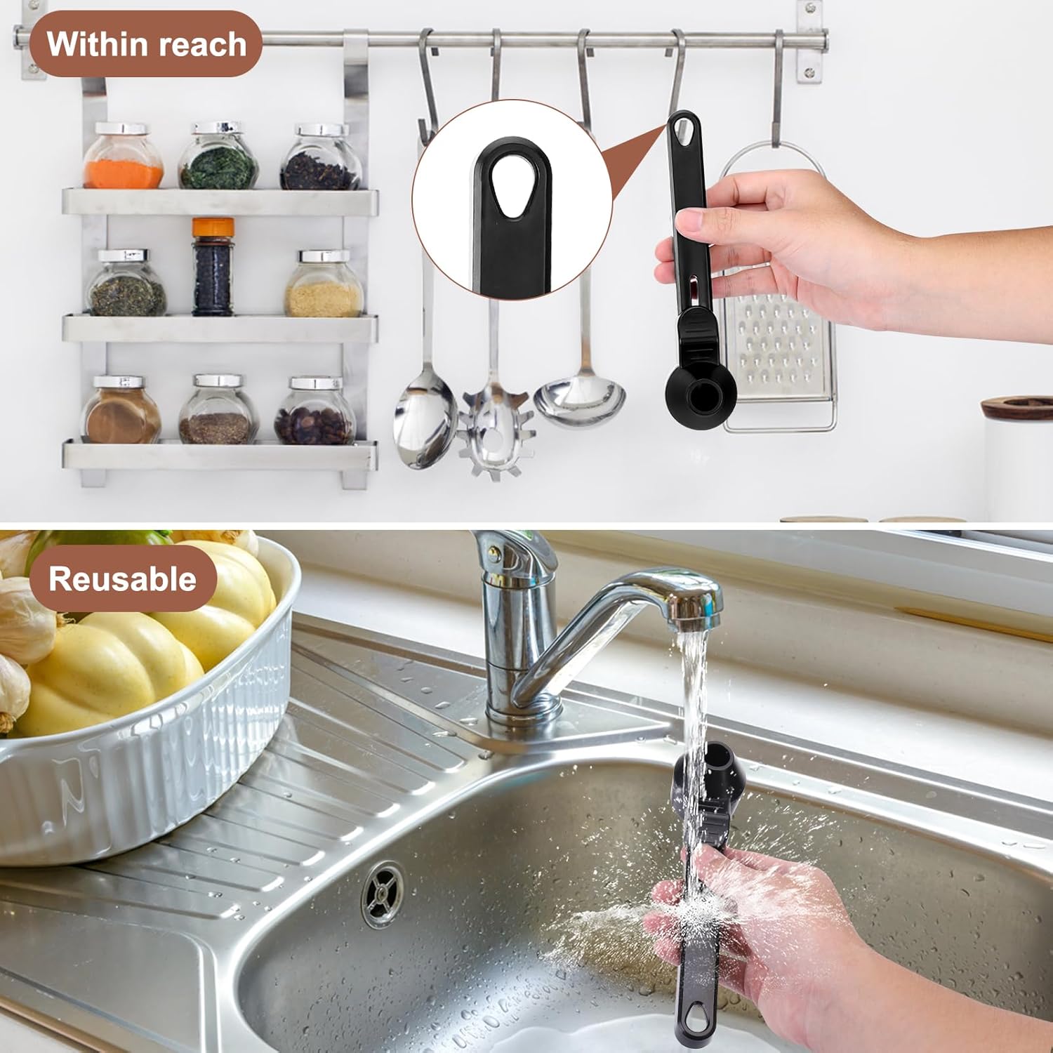 Coffee Scoop & Funnel for Reusable K Cup Refillable Coffee Pods, 2 Tablespoon Slide Coffee Measuring Funnel Scooper,1PCS