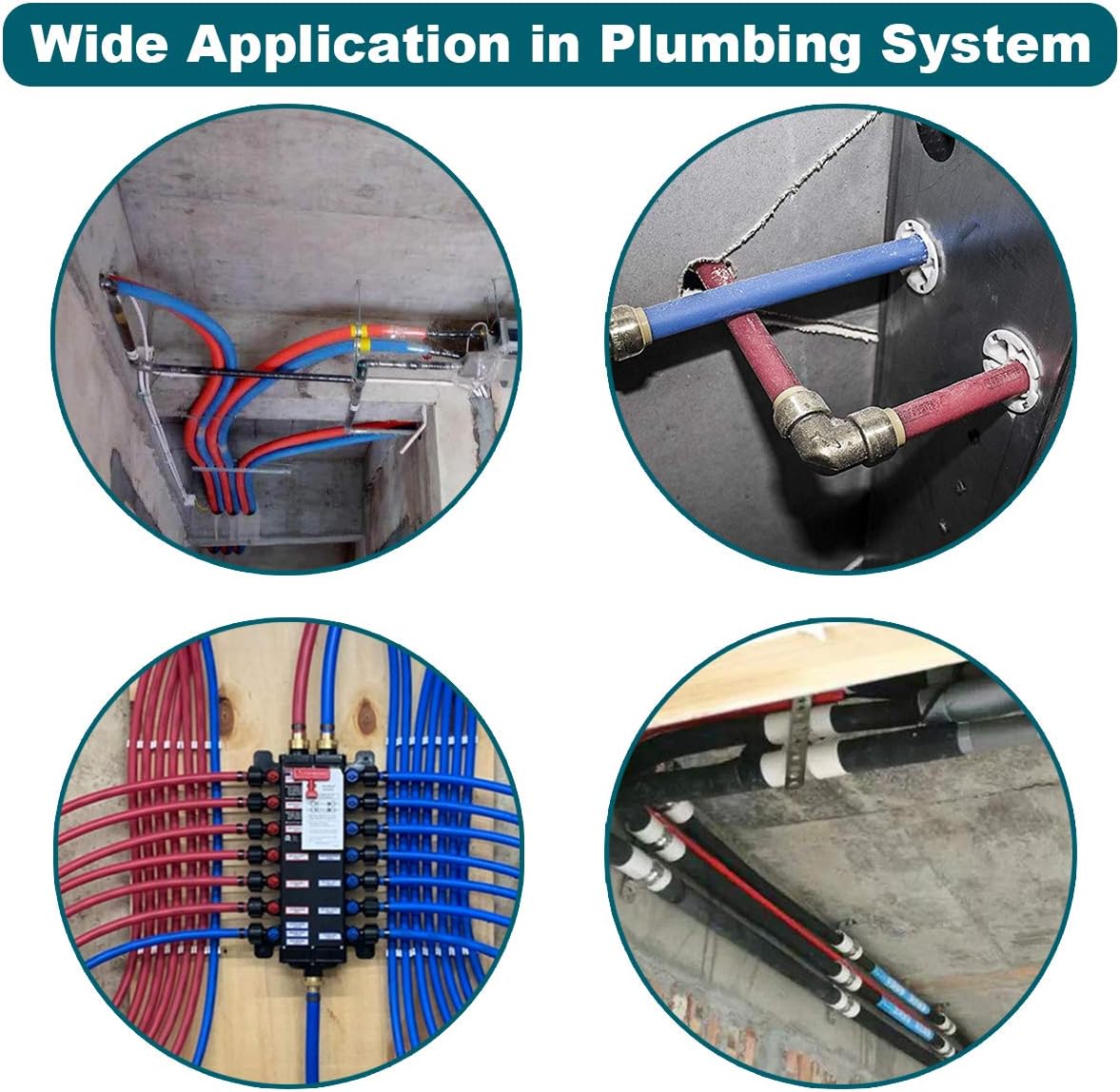 50 Pack 1/2 Inch PEX Cinch Clamps, Stainless Steel Rings Pinch Clamps for PEX Tubing Pipe Fitting Connections 1/2 Inch