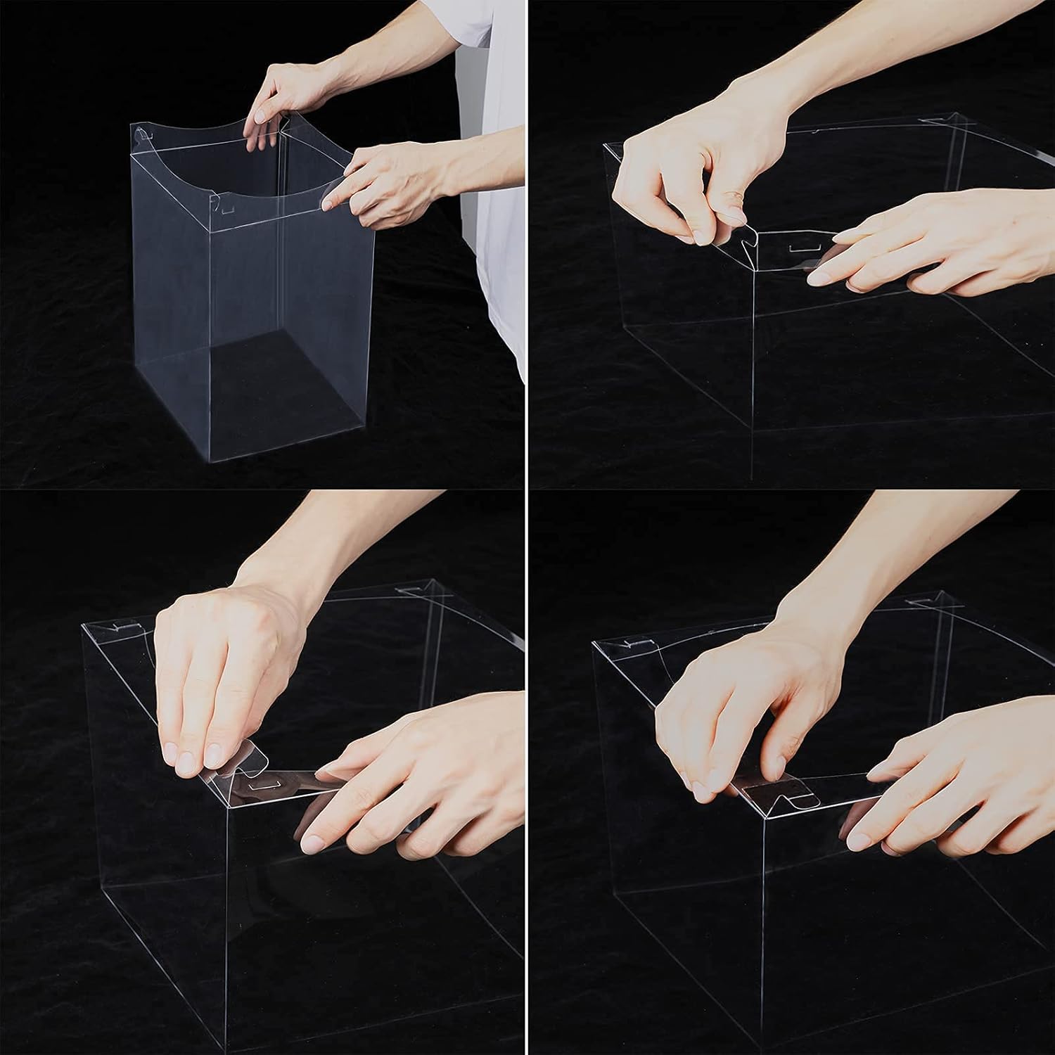 10 inch Clear cake Box, Large Transparent cake Box,tall cake boxes with Ribbon,10x10x9inch - Suitable for packing 8" or 10" cakes,Clear Gift Display Box for Carry Tall Layer Gift-6Pcs-White