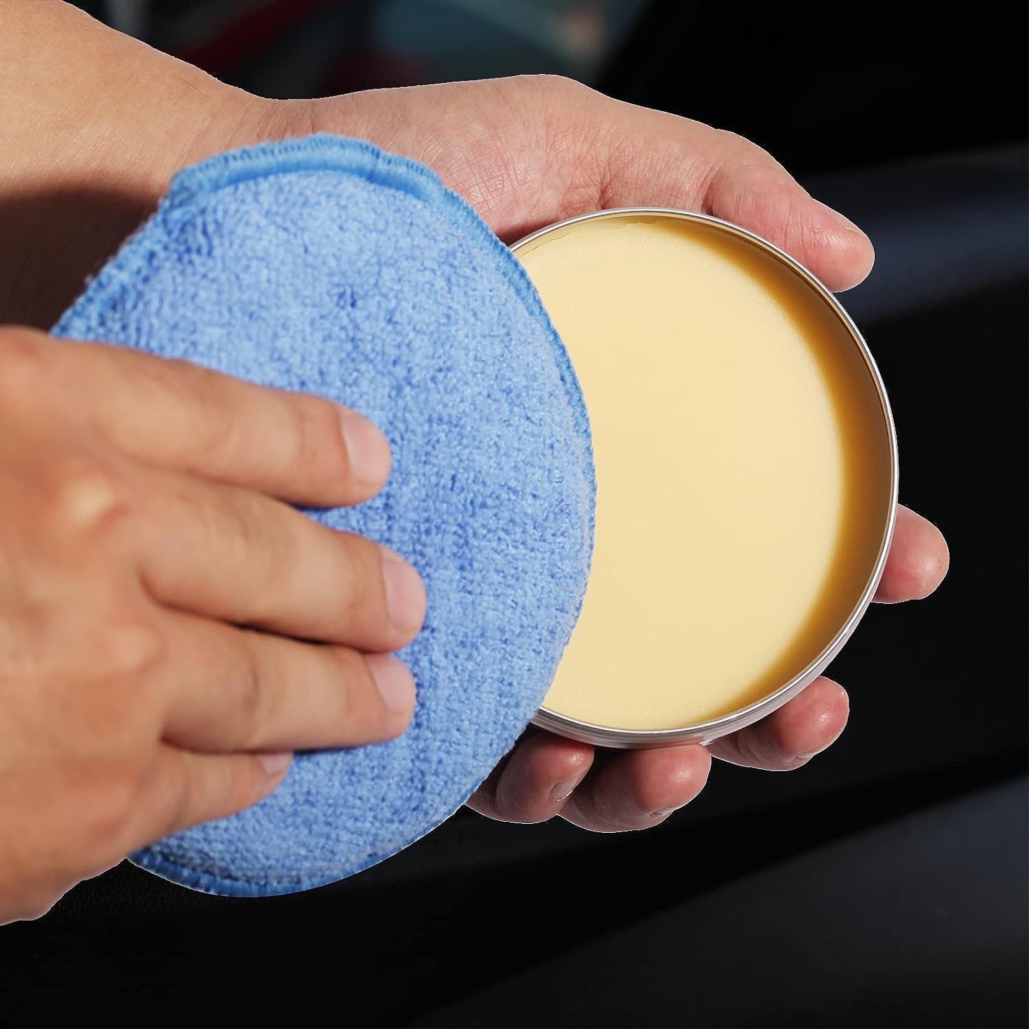 Microfiber Wax Applicator Pads, Car Wax Applicator with Finger Pocket, Buffing & Detail Polishing Foam Pads for Car Cleaning and Fine Polishing 5 inch, 6 Pack